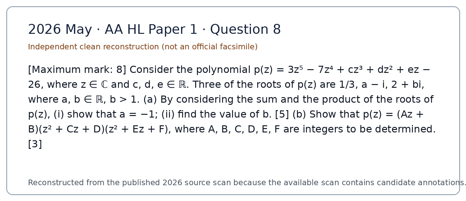 Original question 8